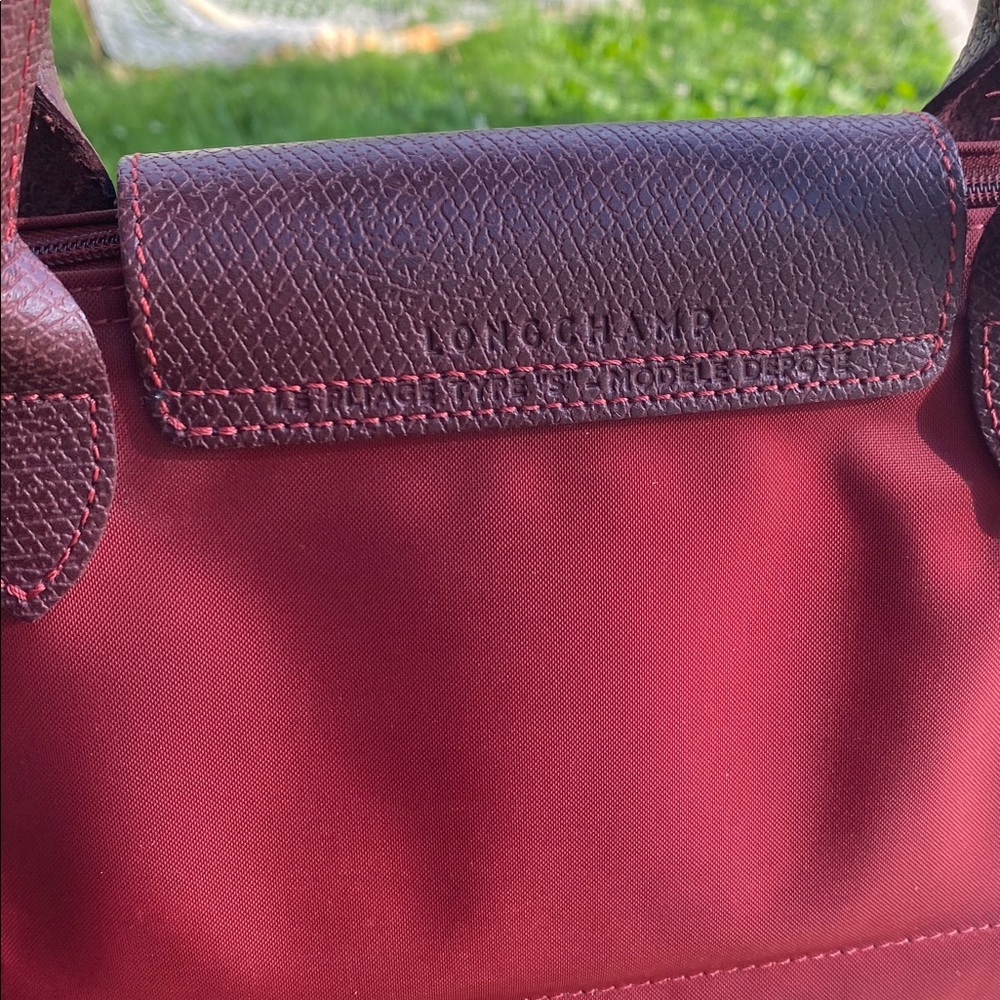 ❤️Authentic Longchamp Tote in Deep Burgundy with Brown Trim❤️ - Picture 7 of 17